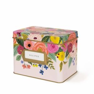 Brand new Rifle Paper Co metal floral recipe box
